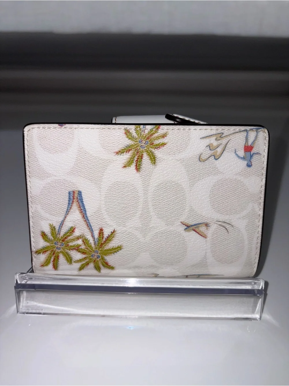 Coach Medium Corner Zip Wallet with Hula print